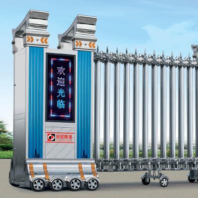 China Aluminum Alloy Automatic Retractable Gate Electric Operated Fingerprint Control for sale