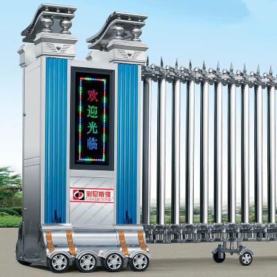 中国 自動農場の別荘のための引き込み式の電気ゲートのアコーディオンのMianのゲート 販売のため