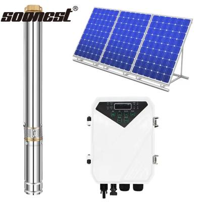 China 150M 3 Inch Solar Water Pump Dc48V Solar Borehole Deep Well Water Pump 5Hp Solar Submersible Water Pump for sale