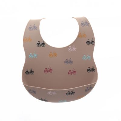 China Baby Eating Wearable Soft  FDA BPA Free Baby Bib Food Catcher for sale