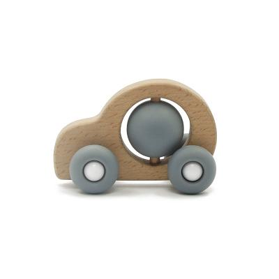China Kids Baby Chewy Beads FDA Silicone Teething Rattle Car Shape for sale