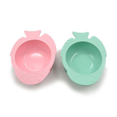China Non Sticking Collapsible ODM Fish Baby Silicone Suction Bowl BPA Free for sale