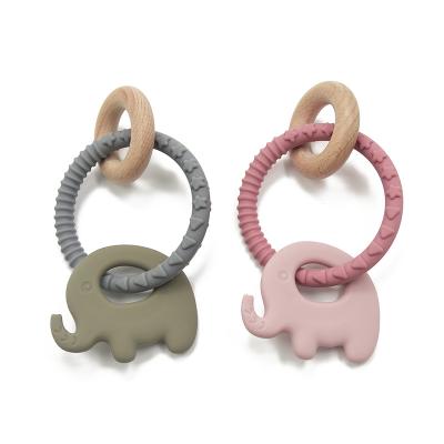 China Diameter 8cm Silicone Teething Rattle for sale