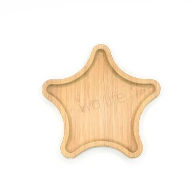 China CPC Natural Bamboo Baby Feeding Plate With Strong Suction Base for sale