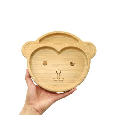 China Divided Feeding Bamboo Suction Baby Plates EN71 Certificated With 4 Sections for sale