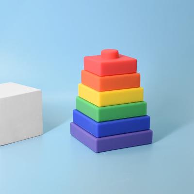 China OEM Baby Square Silicone Stacking Toys EN71 Certified For Fun for sale