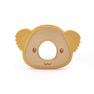 China Sensory Chew Wooden Silicone Teether Natural Organic Beech EN71 for sale