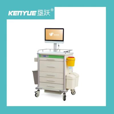 China Adjustable Height ABS 6cm 450mm Mobile Wireless Nursing Trolley for sale
