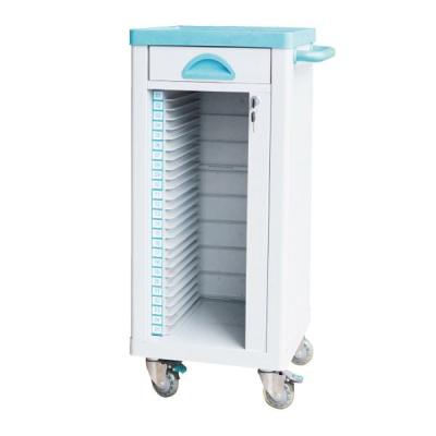 China ABS Material Cart Holder Medical Instrument Trolley Patient Records Storage Movable for sale