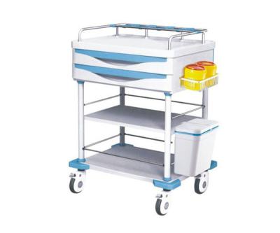 China Steel Frame Medical Instrument Trolley Crash Cart With Infusion Rack Drug Trolley for sale