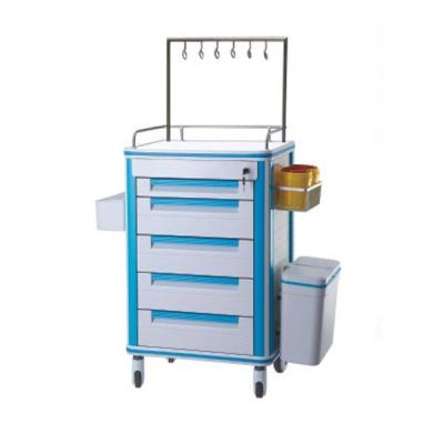 China ABS material medical dispensing cart blue with wheels movable for sale