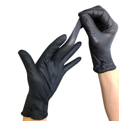 China Non Sterile Nitrile Medical Gloves Black Disposable Nitrile Gloves for sale