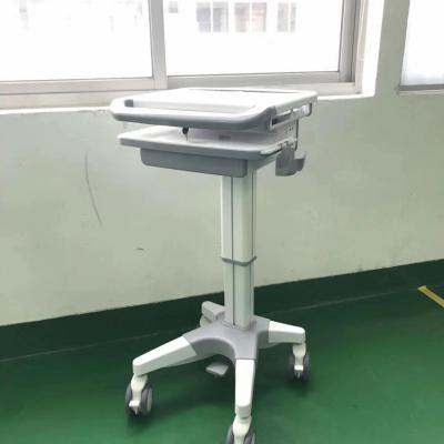 China Hospital Notebook Rolling Desktop Computer Cart , ABS Mobile Laptop Cart Medical for sale
