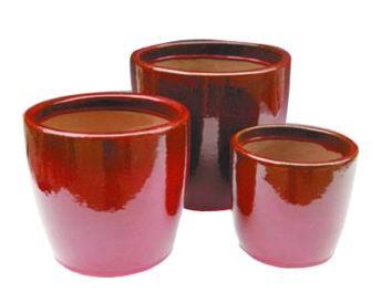 China Ceramics Indoor Ceramic Terracotta Pots / Planters GW1319 Set 3 for sale