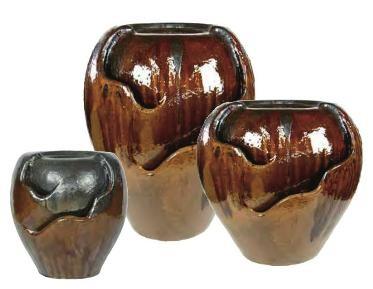 China Fuente de cerámica roja, potes de cerámica GW8707,8708,8709 //al aire libre o interior usado en venta