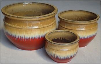 China Outdoor Ceramic Terracotta Pots Planters GW6006 Set 4 for sale