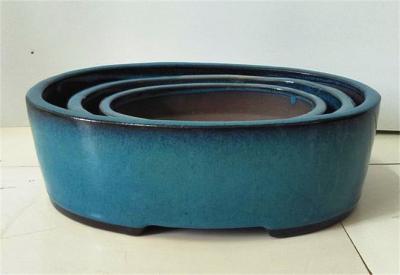 China Manual Glazed Bonsai Pots, House and Garden Pots,  Ceramic Pots,  Planters,  Glazed Bonsai Pots GH6006 Set3 for sale