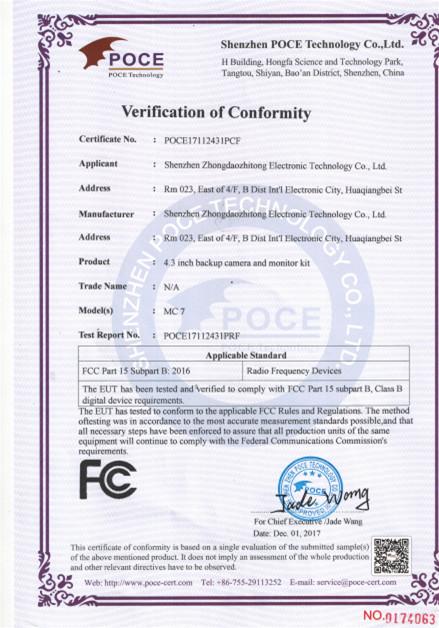 FCC certificate - Shenzhen ZDZT Electronic Technology Co., Ltd.