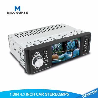 China 4.3 Inch Display 1 Din Car Stereo With Sat Nav MP5 USB SD Card Car Audio Radio for sale