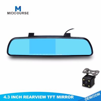 China 4.3 Inch Monitor Rear View Mirror / 5W Car Backup Camera System for sale