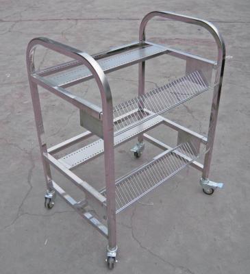 China Portable Two Layer JUKI Feeder Carts 304 Stainless Steel Four Metal Flexible Castor for sale