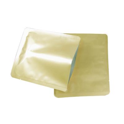 China Aluminum Foil  Flat Three Side Bag Printed Gold Aluminum Foil Bag for sale