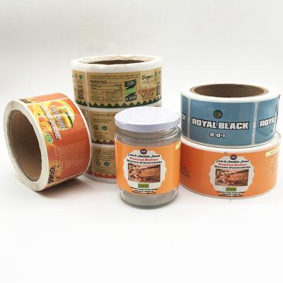 China Cheap Self Adhesive Paper Sticker Customized Private Logo Food Labels With Glossy Lamination for sale