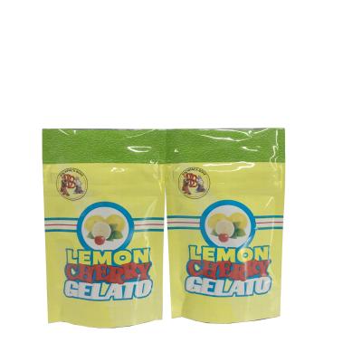 China biodegradable smell proof Lemon Cherry Gelato plastic packaging bag for sale