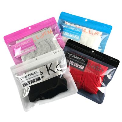 China Zip lock underwear reclosable packaging custom printing garment plastic bags for clothing for sale