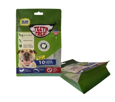 China Custom flat bottom stand up pouch PE k plastic bags for dog food packaging for sale