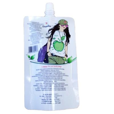 China Custom Printed Food Grade Stand Up Spout Pouch Plastic Drinking Water Bag For Fruit Juice for sale