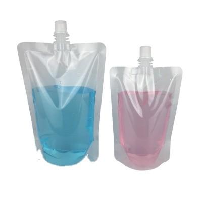 China Waterproof Reusable Clear Liquid Juice Pouches Stand Up Spout Pouch Bag for sale