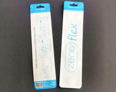 China Custom printed Pearl Film plastic cosmetic brush packaging bag for sale