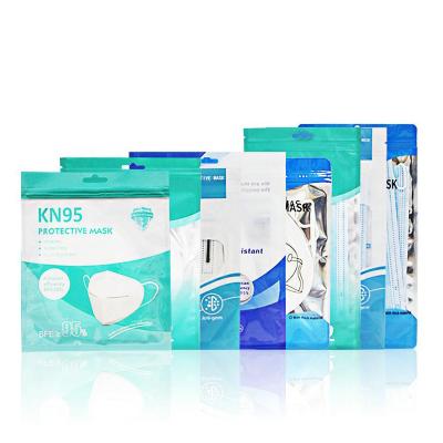 China wholesale customized medical face masks plastic Zip lock packaging bag for sale
