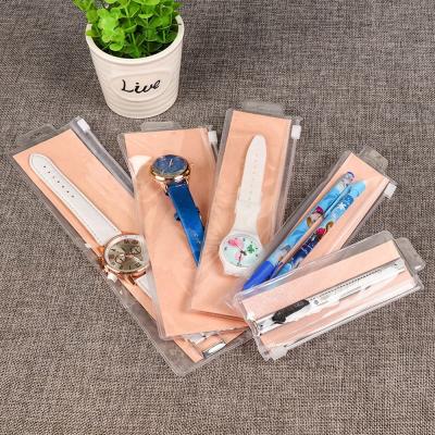 China High quality transparent watch pen packaging bag with zipper customized PVC plastic bag for sale
