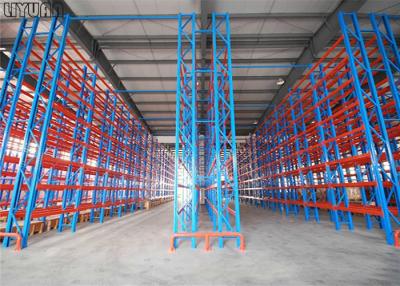 China Pitch 75mm Drive In Drive Through Racking System , Drive In Warehouse Racking for sale