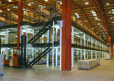 China Durable Industrial Mezzanine Floor Easy Operation 2-3 Level Orange Beam RAL2004 for sale