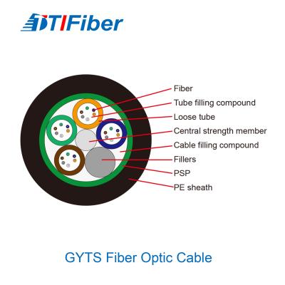 Chine OEM extérieur d'installation 2 288 creusent le câble de fibre optique blindé lâche du tube lâche simple ou multi GYTS de mode à vendre