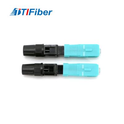 Китай Соединитель SC UPC OM3 соединителя оптического волокна пользы кабеля падения FTTH быстрый совместимый быстрый продается