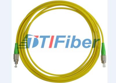 China FC/APC-FC/APC Fiber Optic Patch Cord Simplex 3.0mm PVC Yellow Jacket for sale