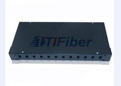 China 1U Fiber Optic 12 Port Rack Mount Patch Panel For SC Simplex Adapter for sale
