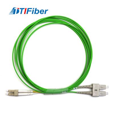 China Lc-Sc Mm Dx Om5 Outer Green Jacket Duplex Fiber Optic Patch Cord Multimode for sale