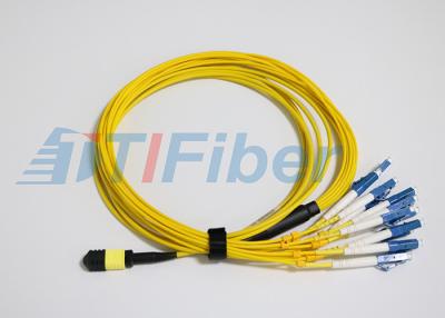 China Singlemode 12 entkernen MPO-Faser-Optikverbindungskabel mit LC-/UPC-Verbindungsstück zu verkaufen