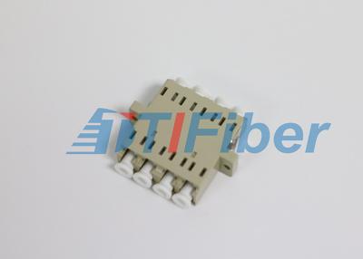 China Quad Style LC / PC fiber optic adaptors , Plastic fiber optic cable coupler for sale