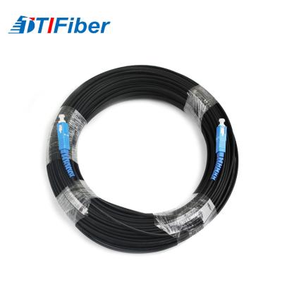 China Simplex FTTH Drop Cable SC/UPC Optical Fiber Patch Cord With Black/ White LSZH Jacket for sale