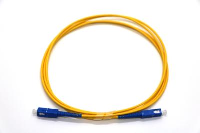 China Yellow Single Mode Fiber Patch Cables 9/125 SC / UPC Connector Customized Length for sale