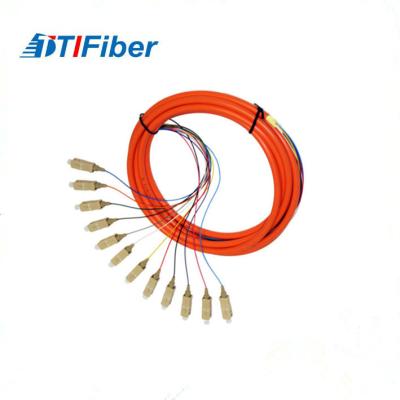 中国 単信二重12はFTTHネットワークのための繊維の光学ピグテールOM2 50umの芯を取ります 販売のため