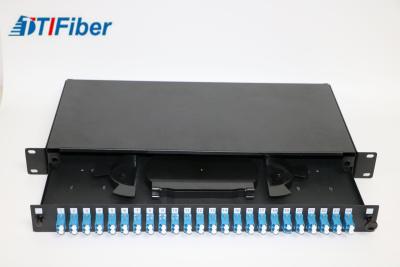China Loaded LC48 Port Fiber Optic Terminal Box With Fiber Optic Patch Panel for sale