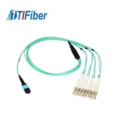 China 1-24 longitudes OM3 del cordón de remiendo de la fibra óptica de la fibra MPO/MTP diversas 10G los 50/125µM en venta
