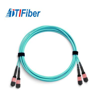 China Cable interior del cordón de remiendo de la fibra óptica del tronco de MPO con la hembra al conector hembra de MPO en venta
